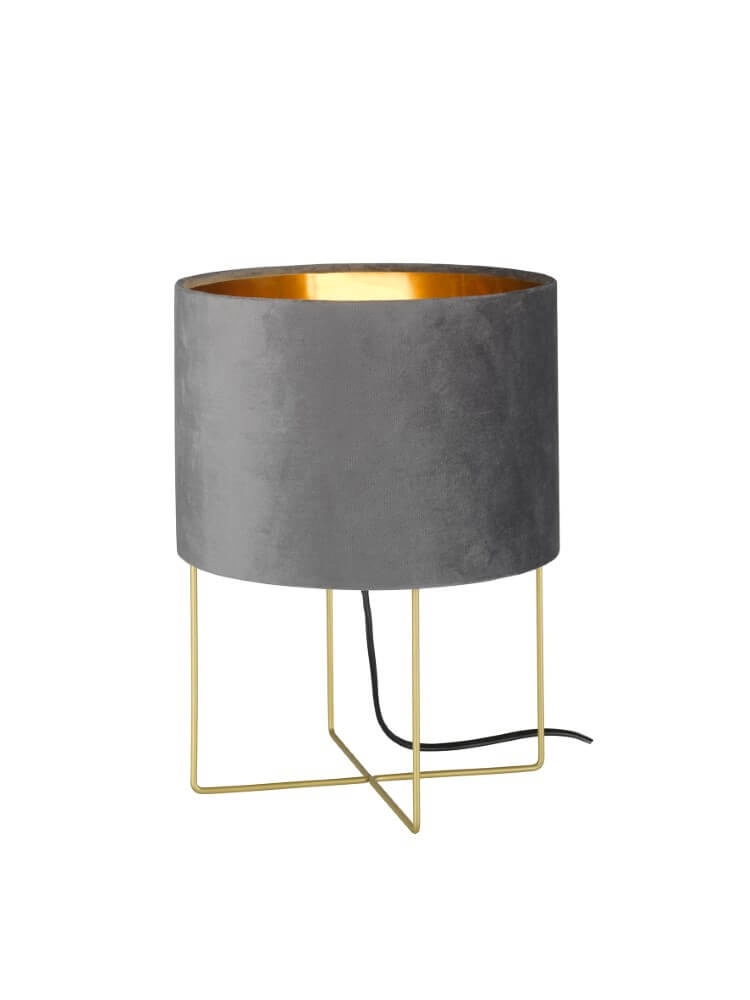 Lampe de table Aura velours gris