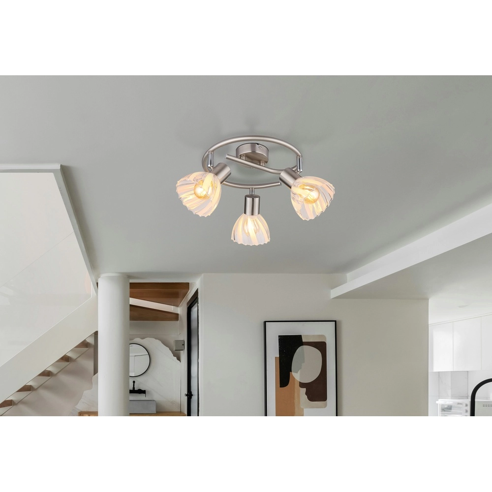 Lampe de plafond à 3 lampes Zachery nickel Globo 9007371533480