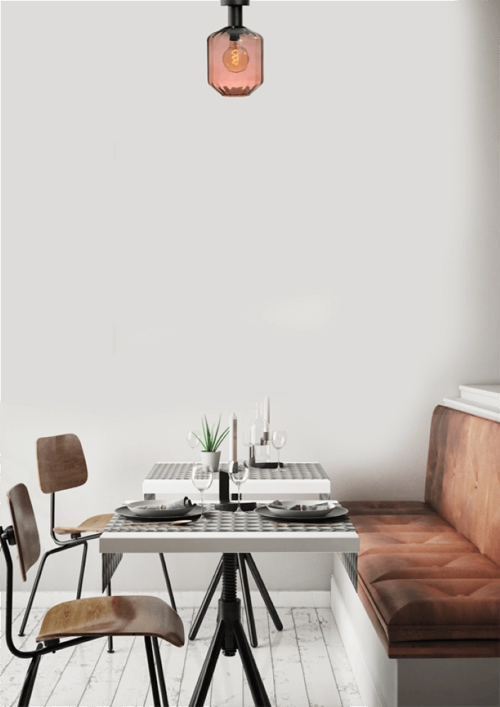 Plafonnier - Ø 19cm - Porto avec verre rouge Jagger Masterlight 8718121271552