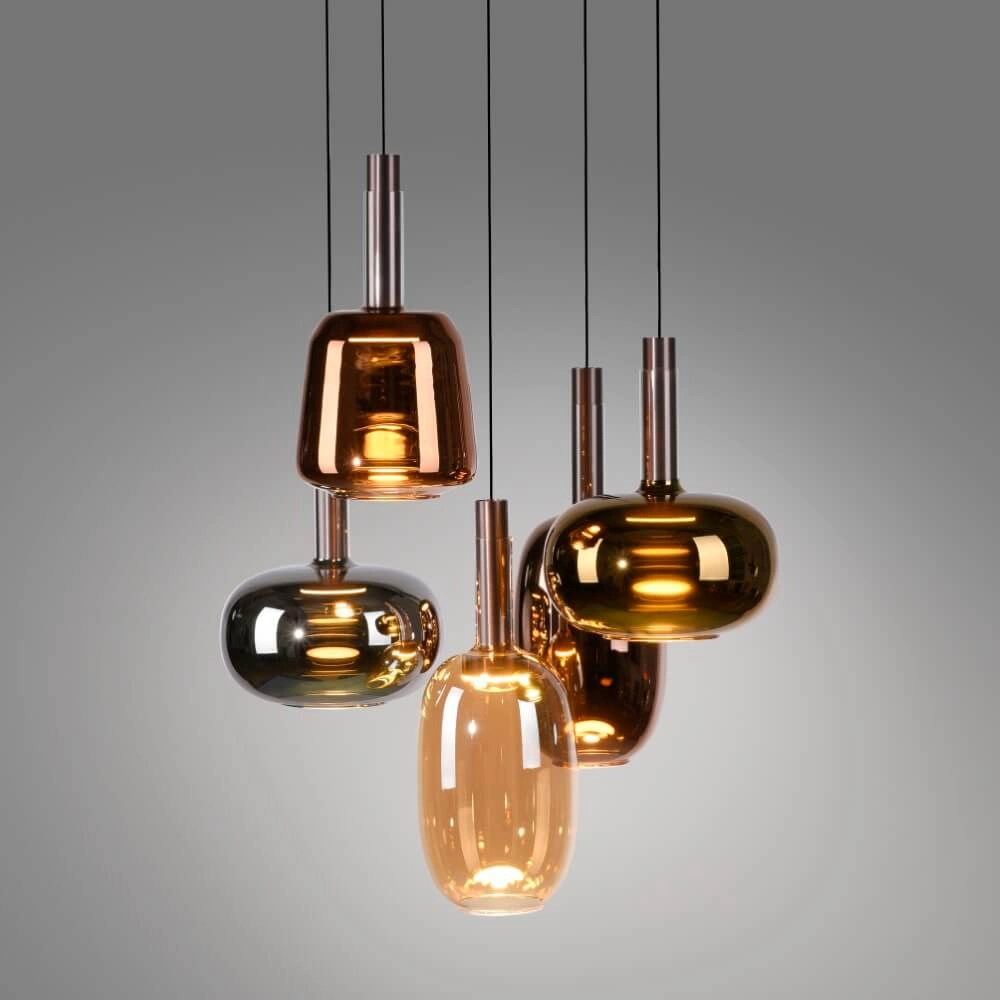 Lampe suspendue joyeuse Irides Ronde à 6 lumières Paul Neuhaus 4012248383681