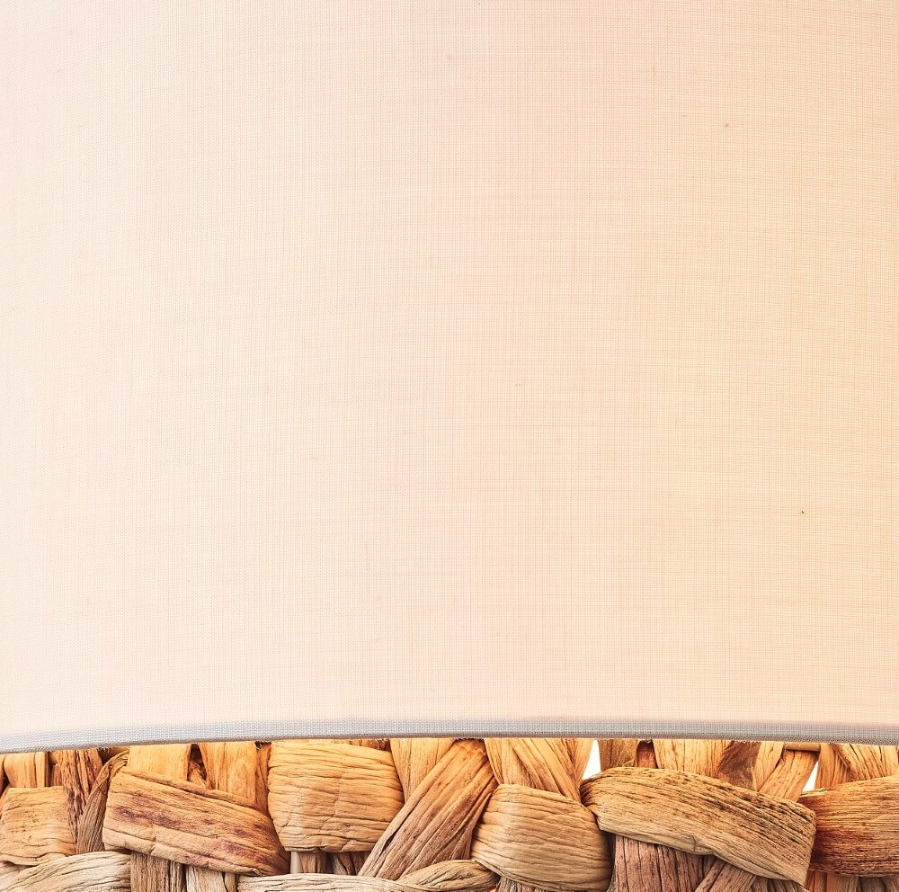 Lampadaire Waterlilly rotin avec tissu blanc Brilliant 4004353411960