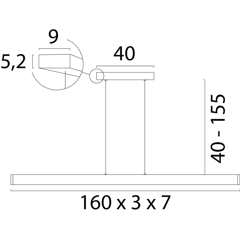 Suspension design Atina 160cm de cacao Masterlight 8718121360850