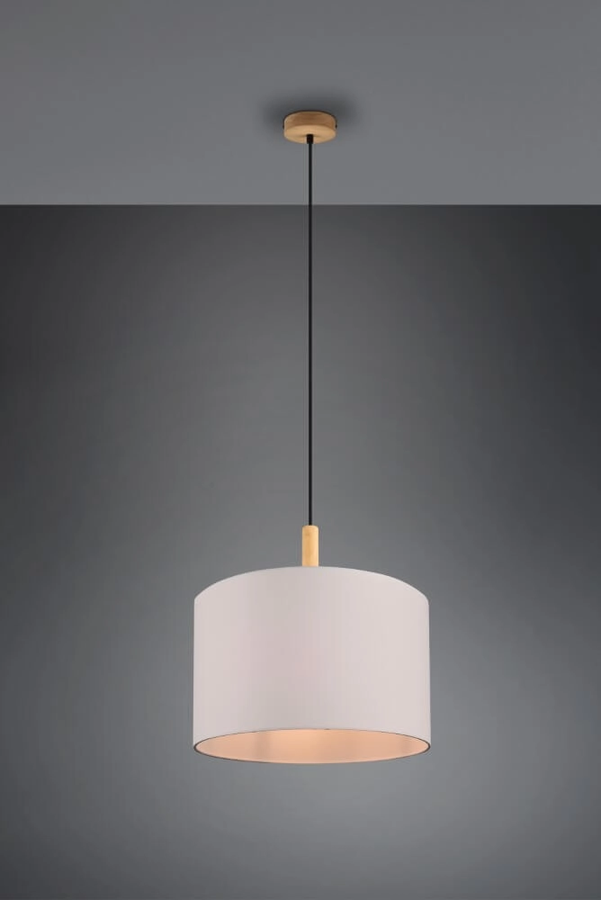 Suspension Korba blanc avec bois brun Trio 4017807502626