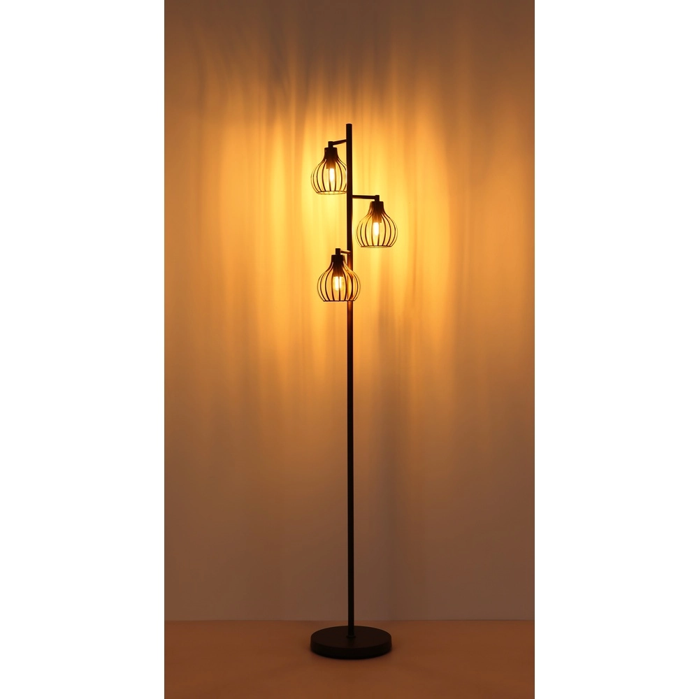 Lampe de pied à 3 lumières Mateo brun rouille Globo 9007371569236