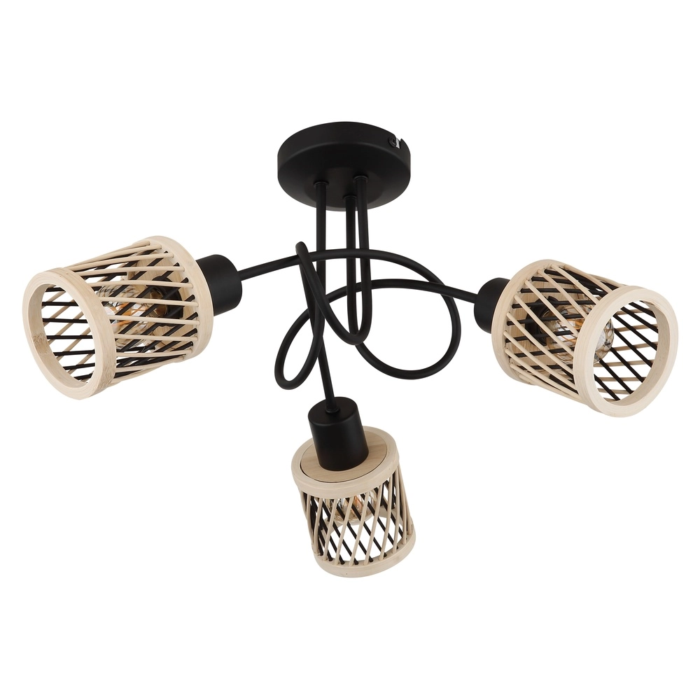 Lampe de plafond à 3 lumières Mali Noir Globo 9007371525720