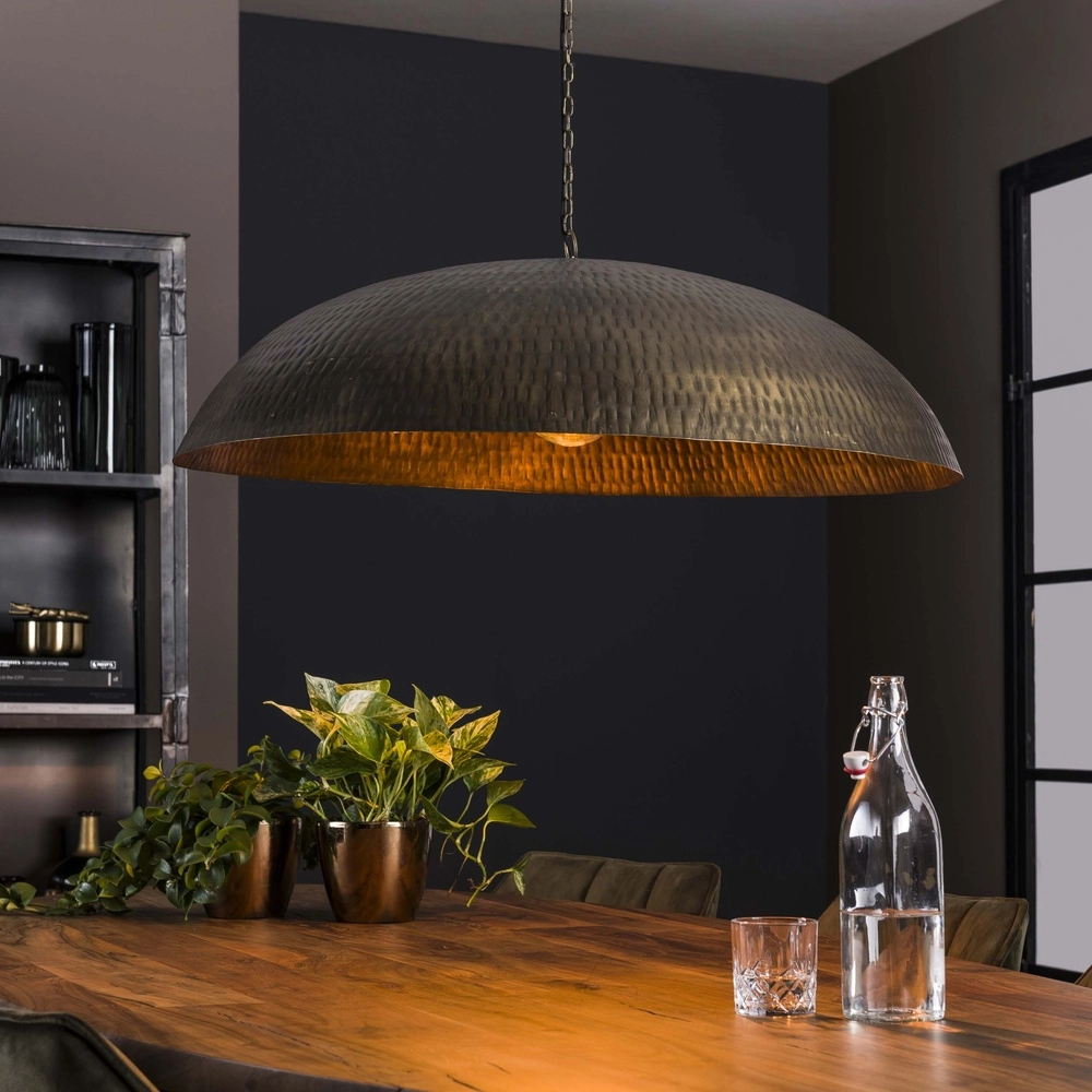 Lampe pendante ronde en métal Cupola Ø 90 cm - bronze en cuivre