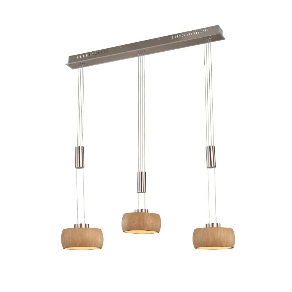 Lampe suspendue 3 lumières Shine-Wood dirigé