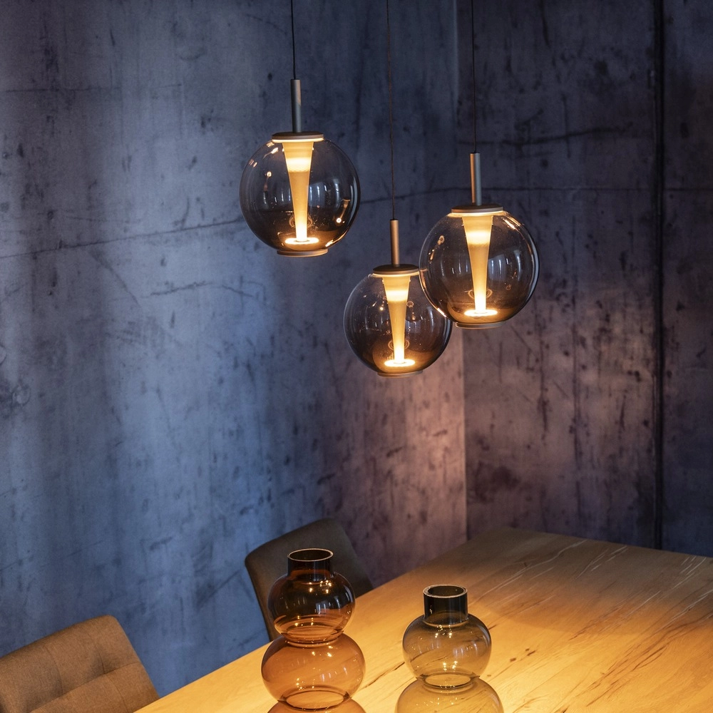 Lampe pendante Vide Pure E-Infinty Bronce avec verre ambré Paul Neuhaus 4012248398166