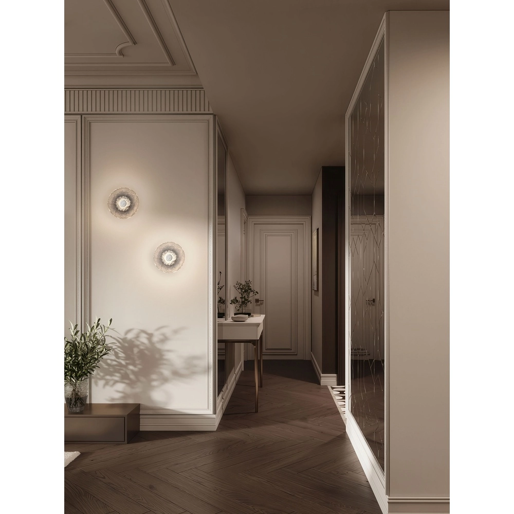Lampe murale Delion Chrome avec verre