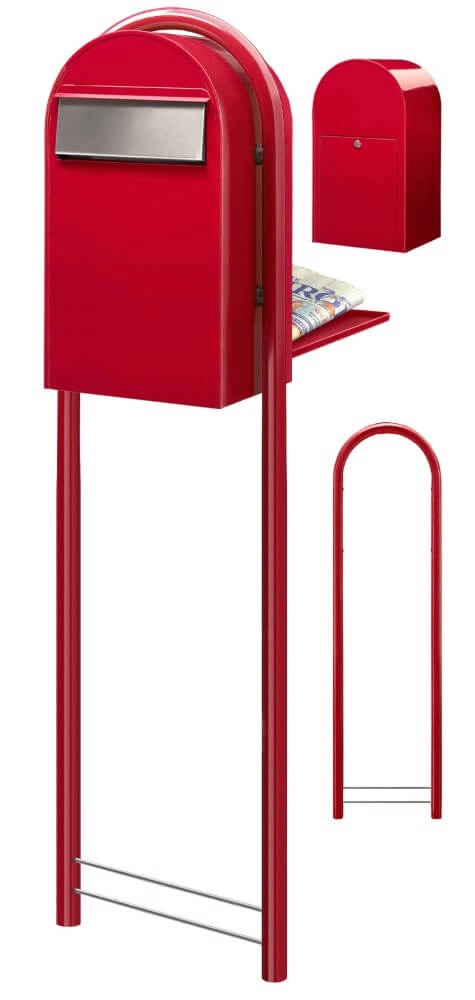 Boites aux lettres Grande B 3001 i Rouge vif Bobi 6417237034229