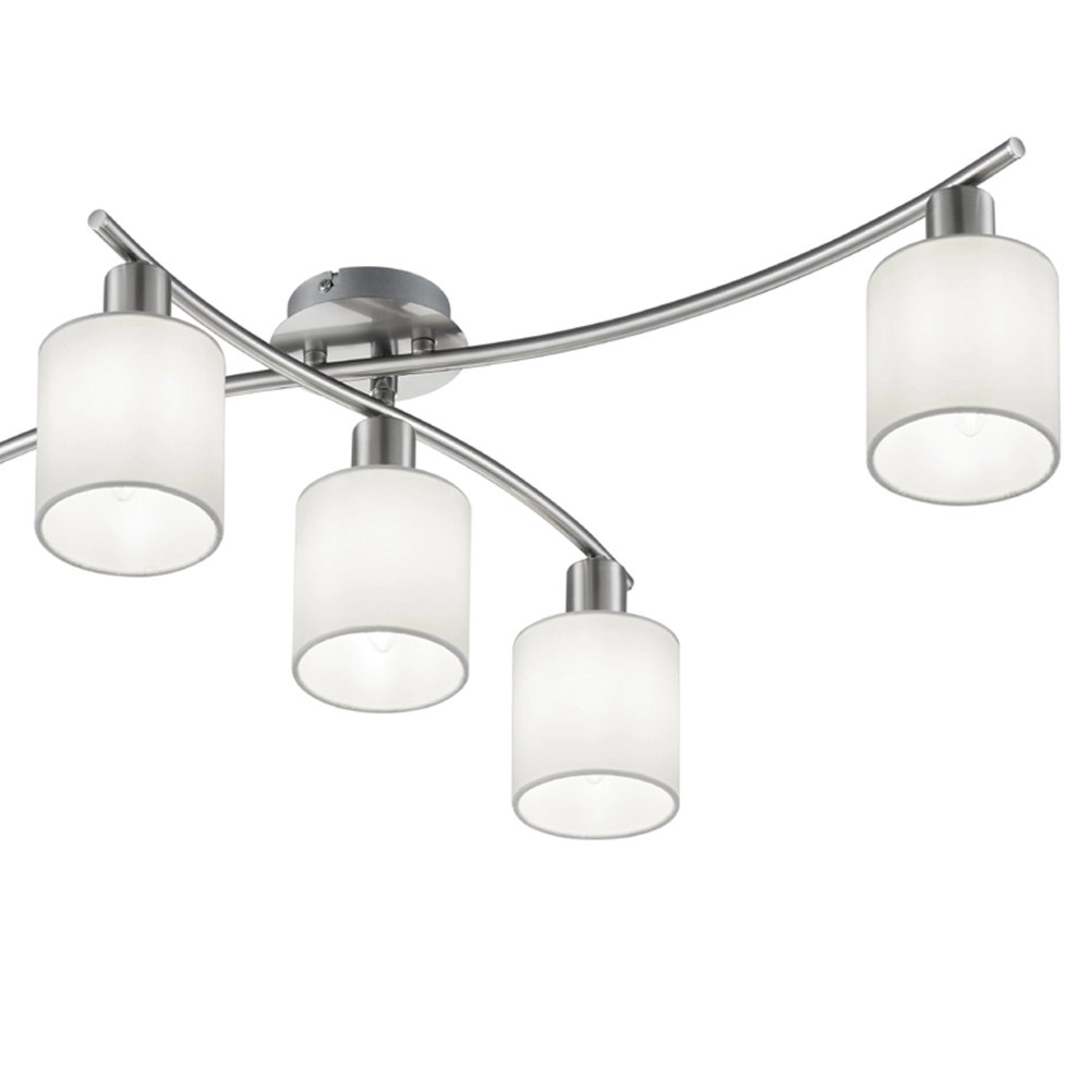 Lampe de plafond Garda 5 lumières nickel mat avec blanc Trio 4017807349214