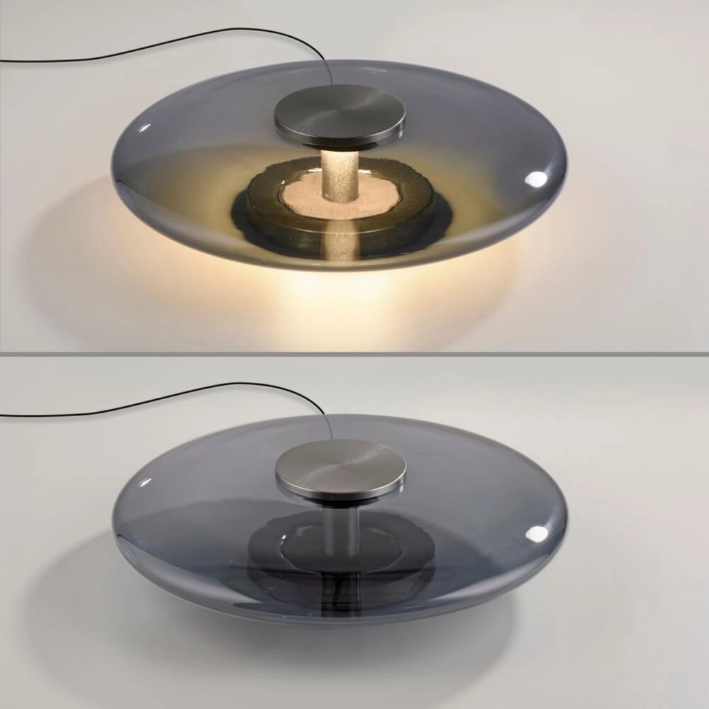 Lampe de table design Pure Vitrum gris Paul Neuhaus 4012248382707