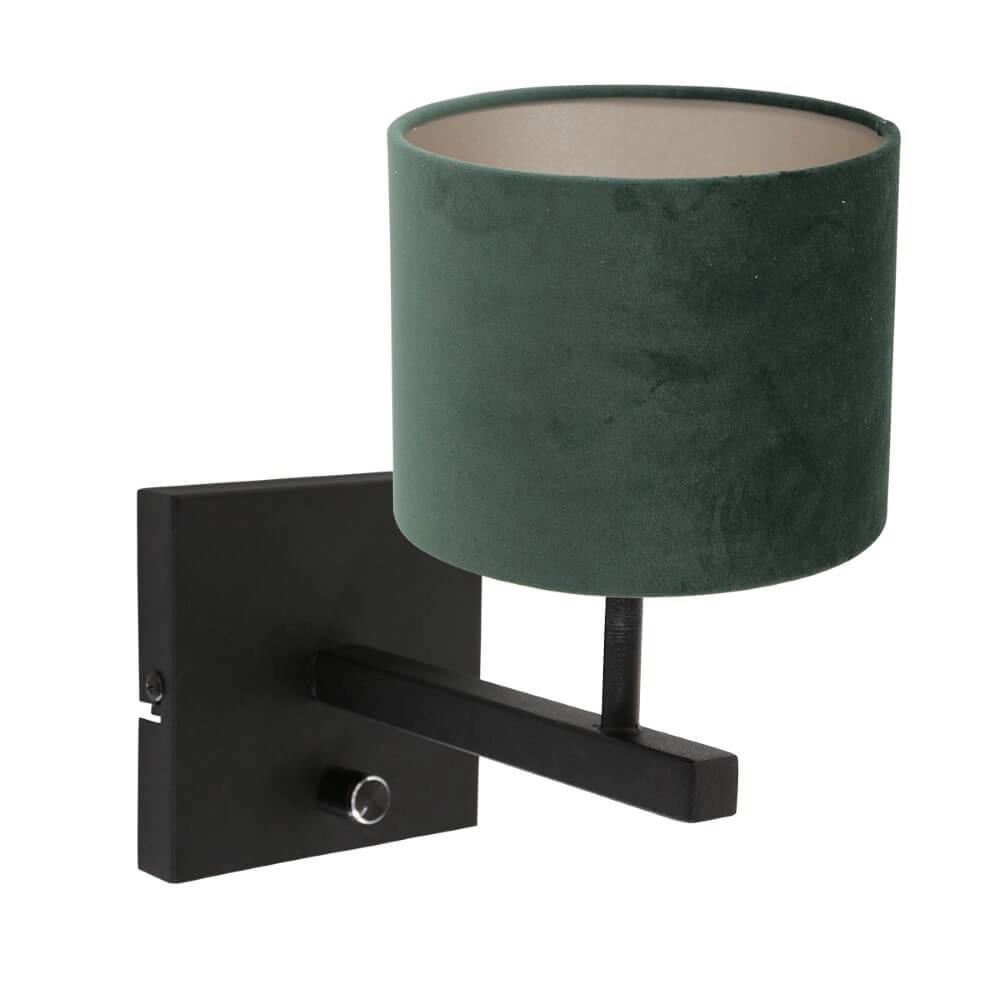 Lampe de table Stanger avec du velours vert Lampe de table Stanger avec du velours vert