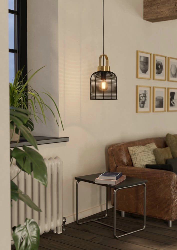 Lampe à fil Roundham Ø 22cm - noir avec or Eglo 9002759439637