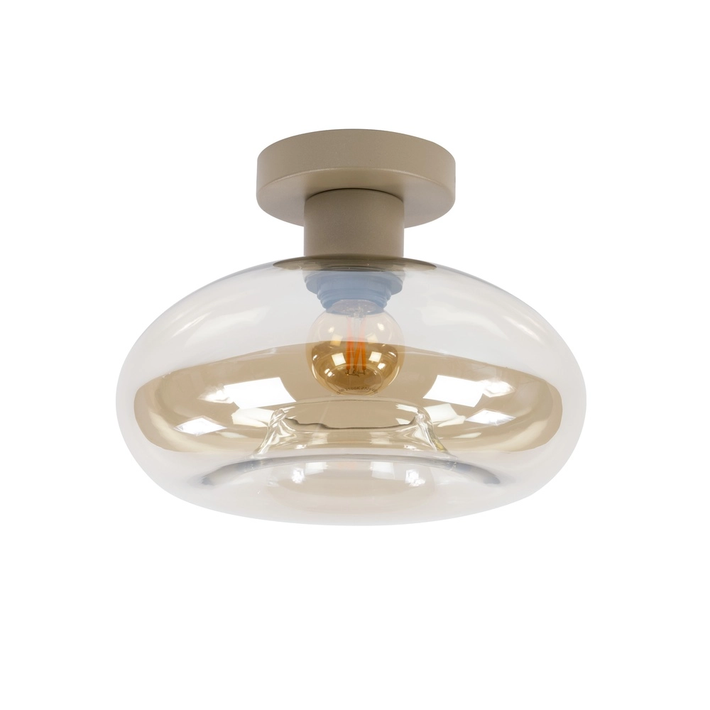 Lampe de plafond moderne Soll brun sable Ø 27cm Lyora 8716803514669