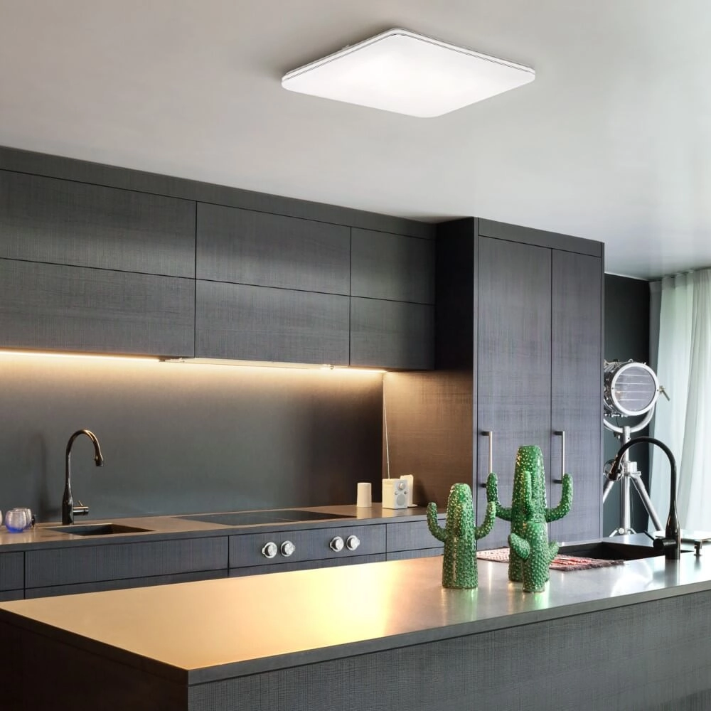 Plafonnier LED carré Porto 48,5 cm Fischer & Honsel 4003694211277