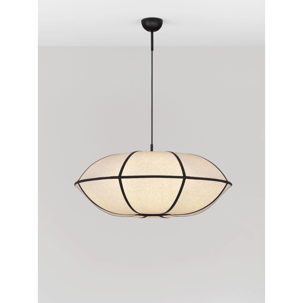 Lampe suspendue Brera noir avec blanc Ø 70cm Lyora 5212017493576