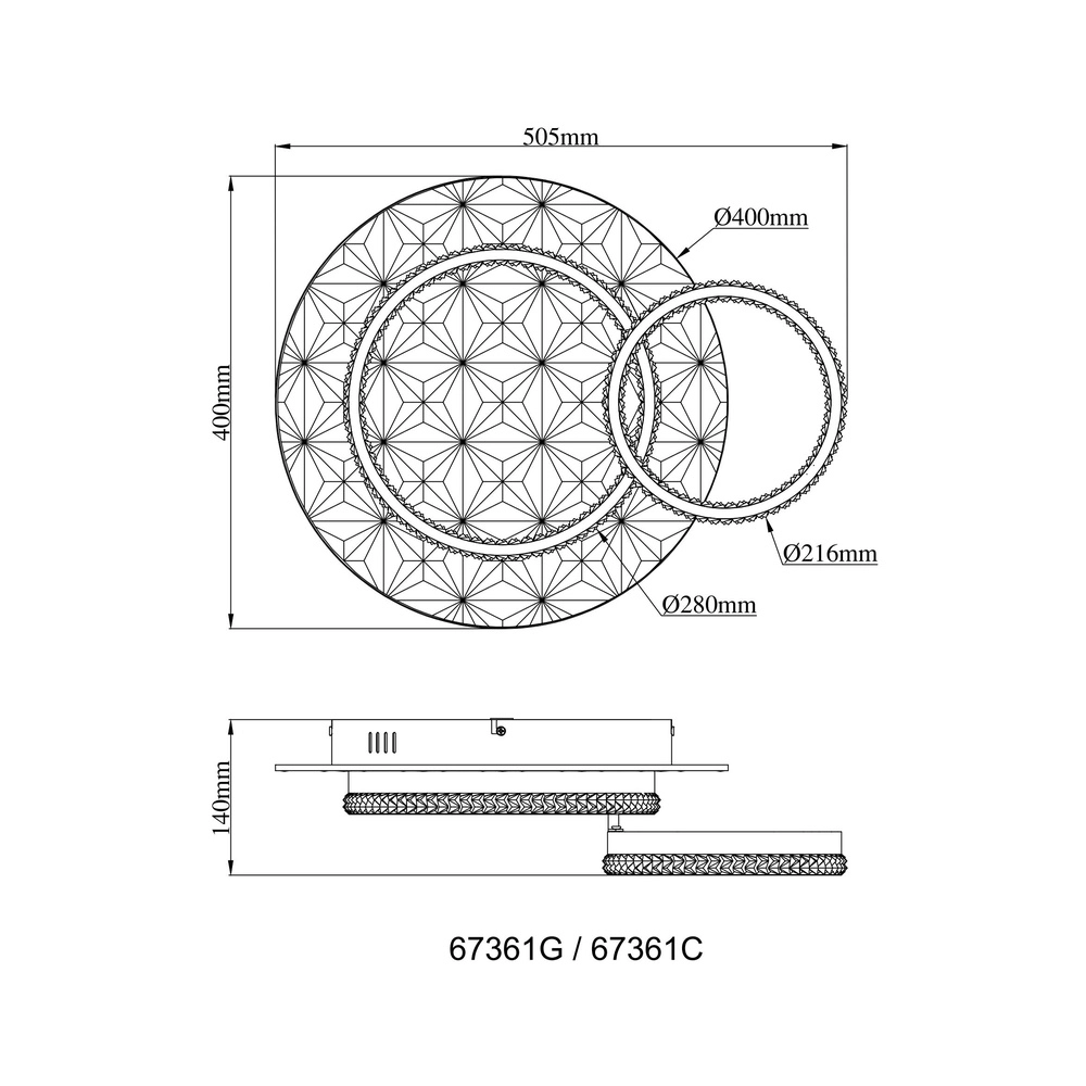 Lampe de plafond à design Della Ii Noir Globo 9007371578191