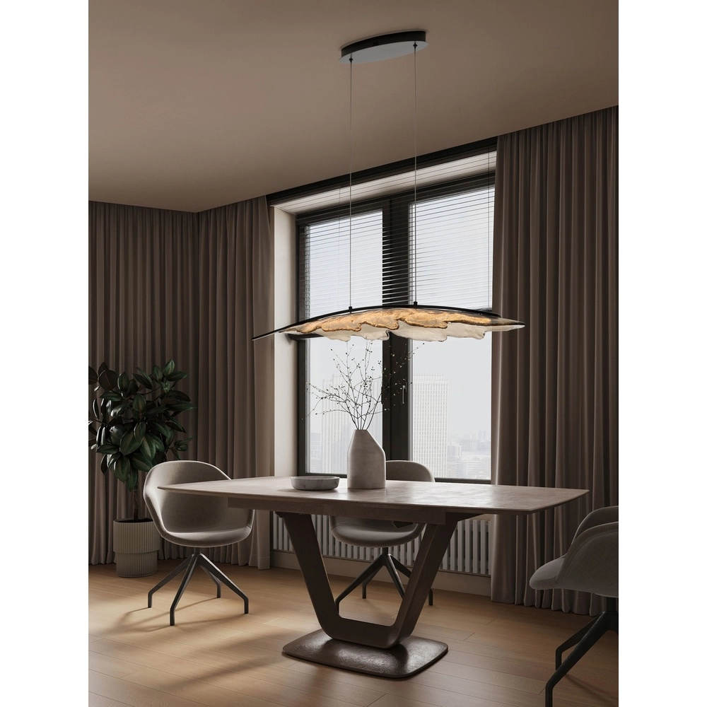 Lampe pendante de conception Amado Antthracite avec moka 104 cm