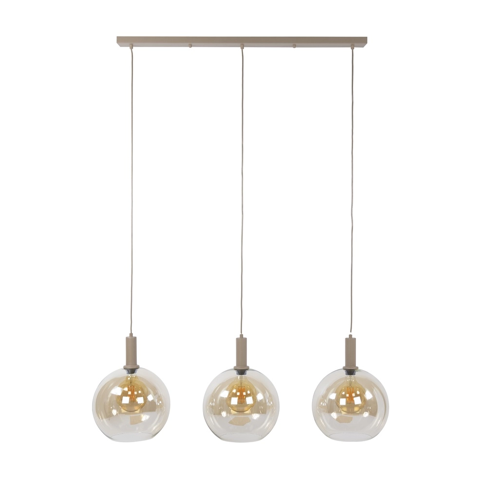 Lampe pendante de conception Sfera Brun sable clair à 3 Lyora 8716803515147