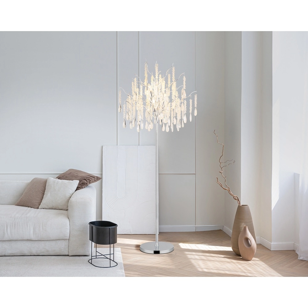 Lampe de pied Kinga Gris argenté Ø 55cm Globo 9007371570010