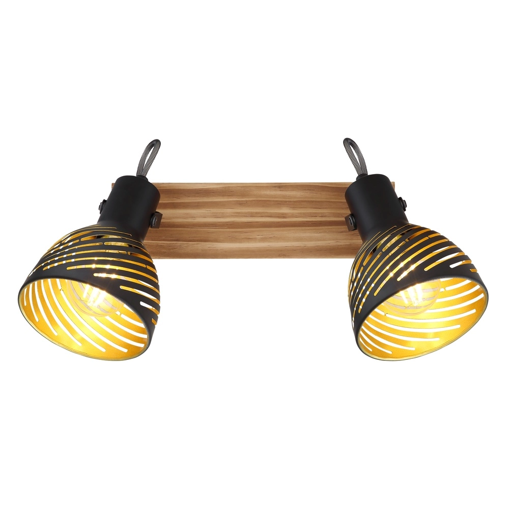 Lampe de plafond Lenna Bois 2 clairs avec noir Globo 9007371422685