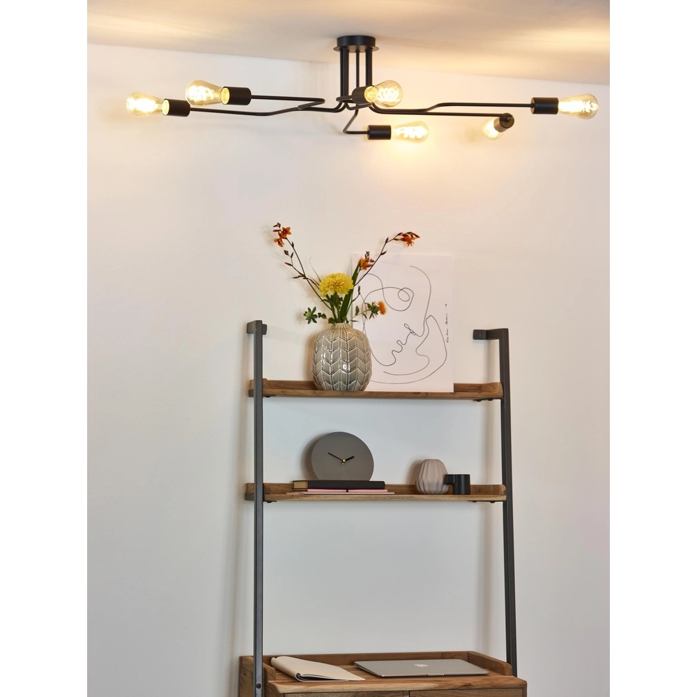 Lampe de plafond Lester Noir à 6 lumières Lucide 5411212210890