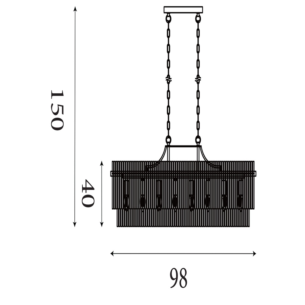Suspension Lara Or avec ovale en verre transparent Searchlight 5053423301464