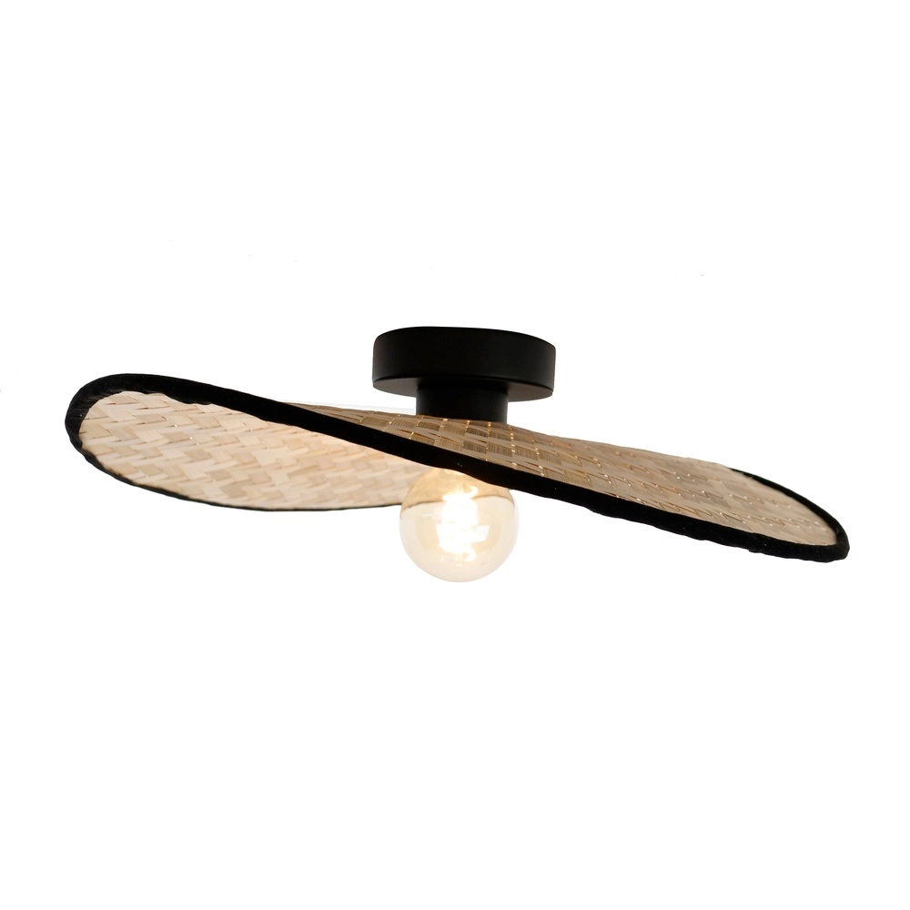 Lampe de plafond en rotin Marywell 52x34cm - E27