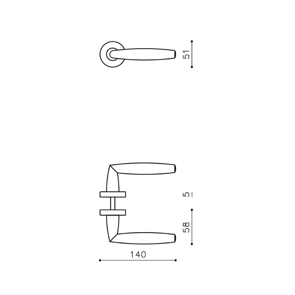 Poignée de porte design Aurelia chrome mat Olivari 8714186477618