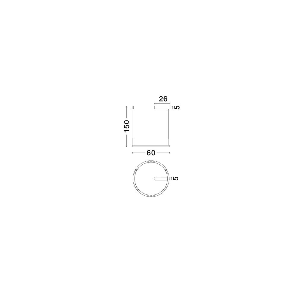 Suspension élégante Lunette noir Ø 660cm Lyora 5212017465191
