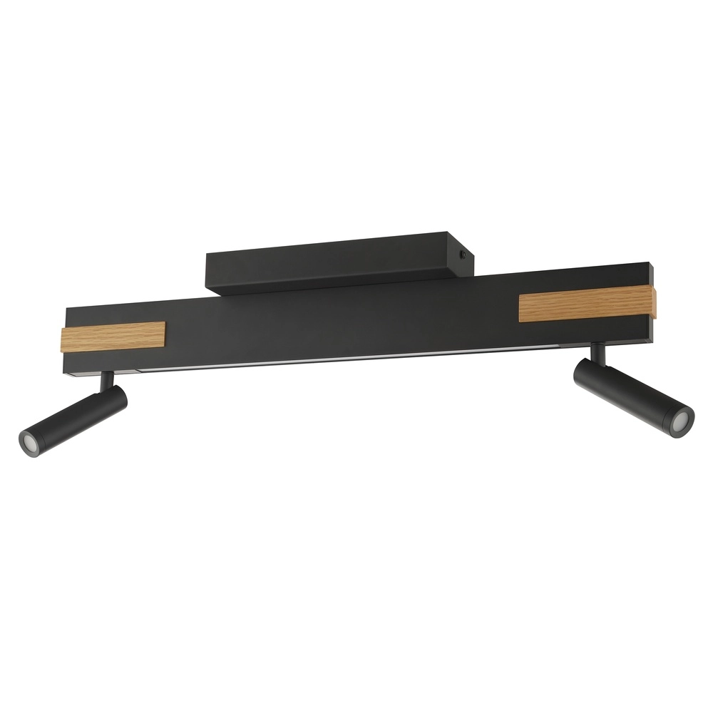 Lampe de plafond à design Streamline noir avec bois Brilliant 4004353463617
