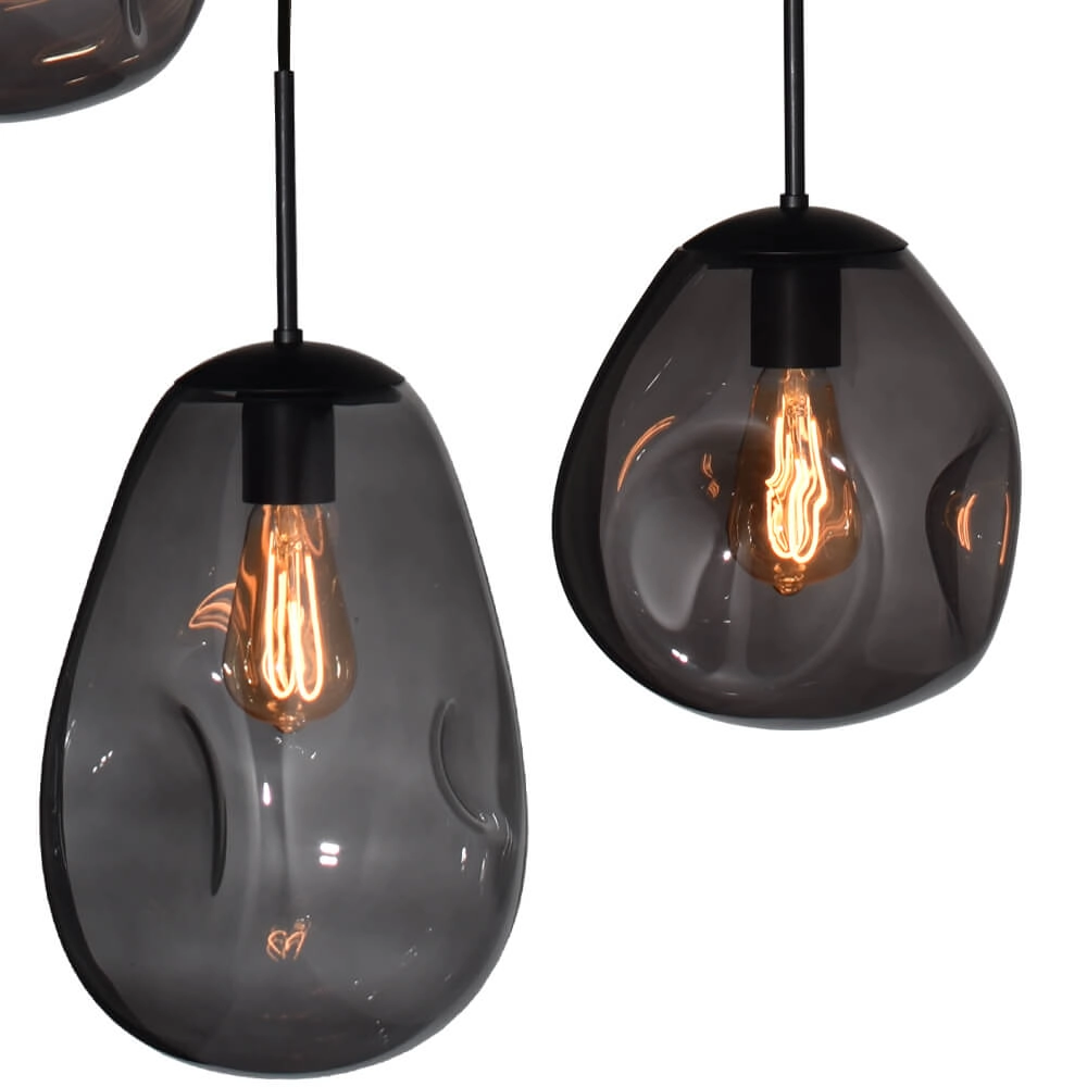 Lampe suspendue Lava 8x verre à fumée Masterlight 8718121286341