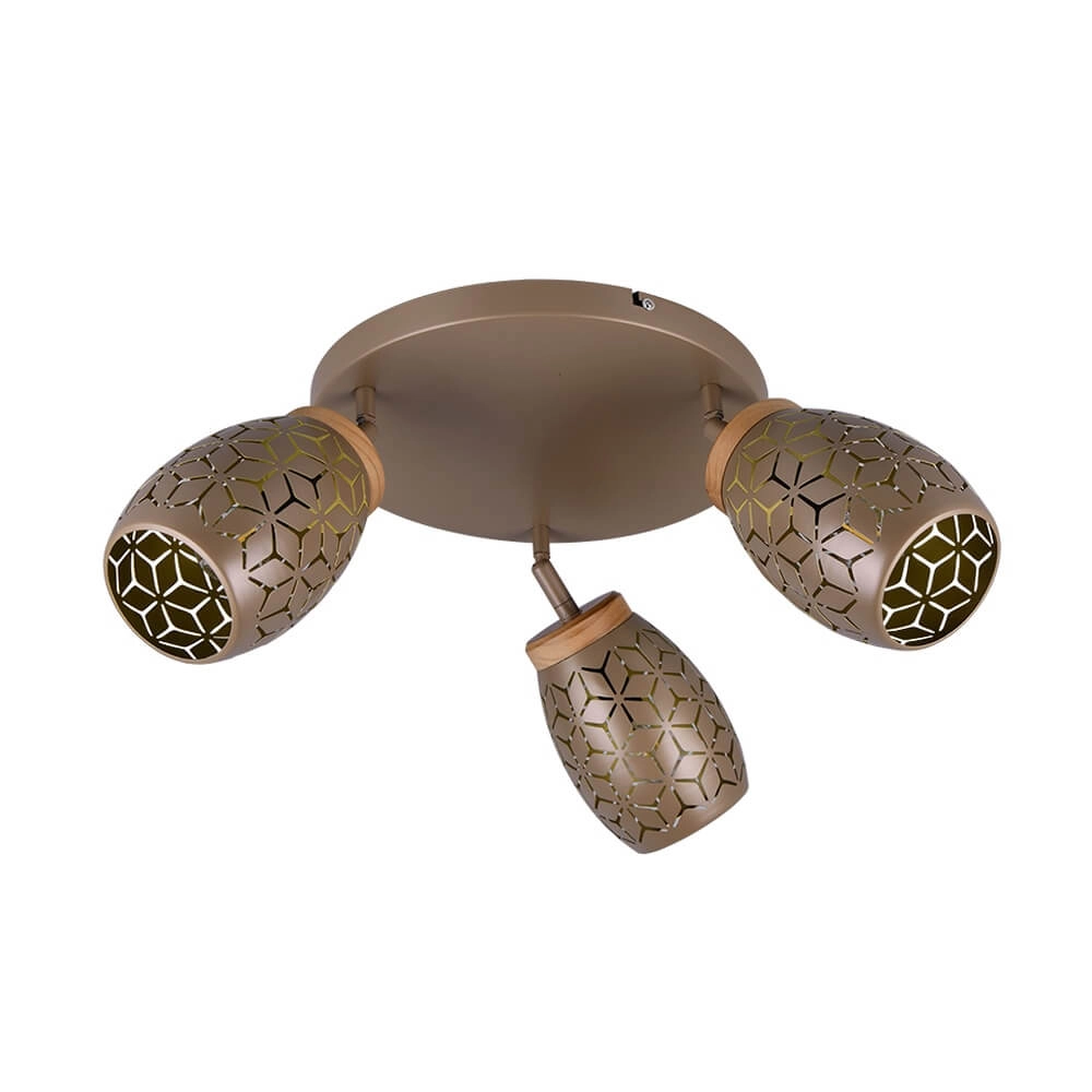 Spot apparent à 3 lumières Bidar Marron Trio 4017807633429