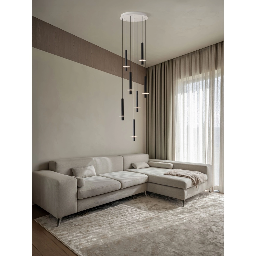 Lampe pendante de conception Noemi noir avec blanc Ø 47cm