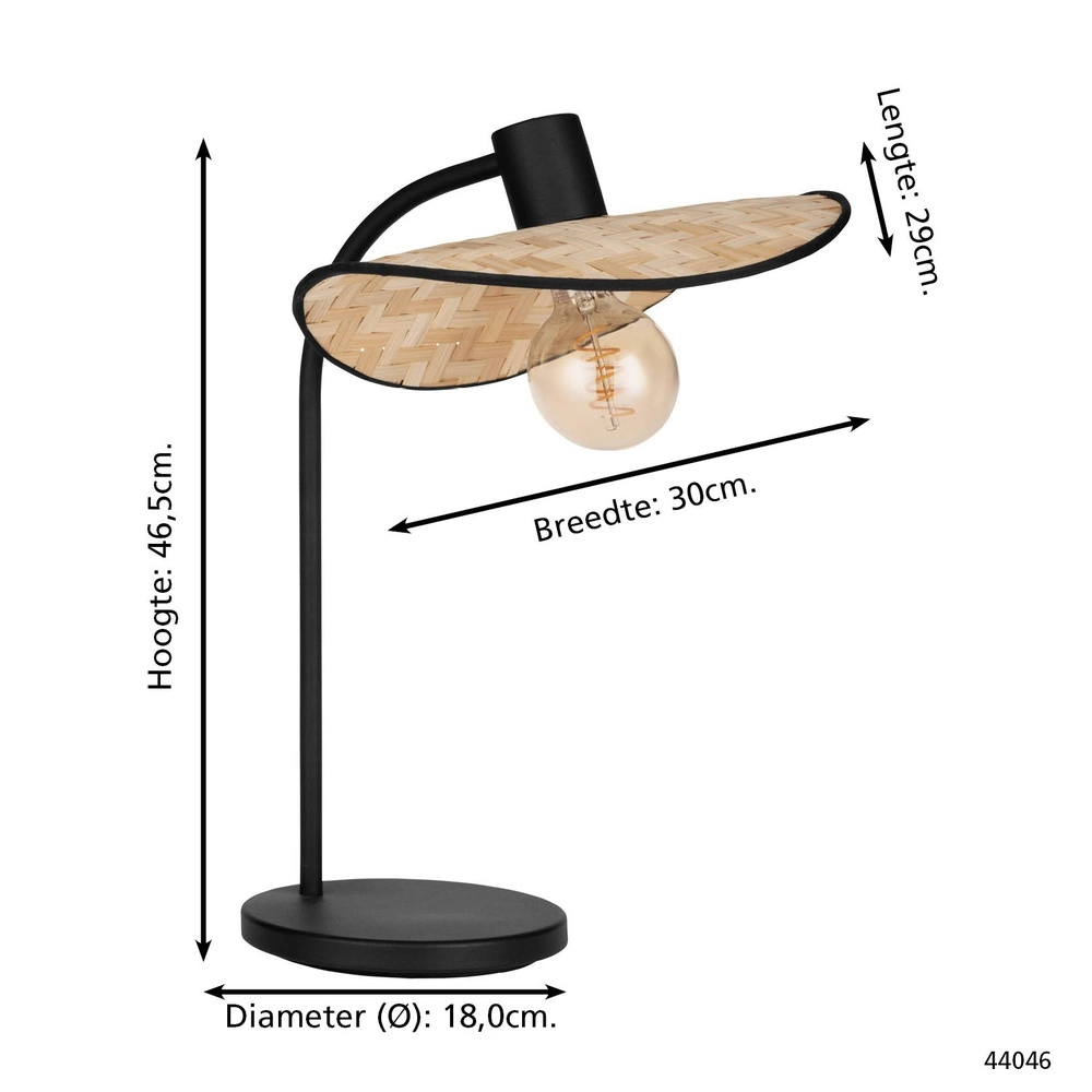 Lampe de bureau en rotin Marywell Eglo 9002759440466