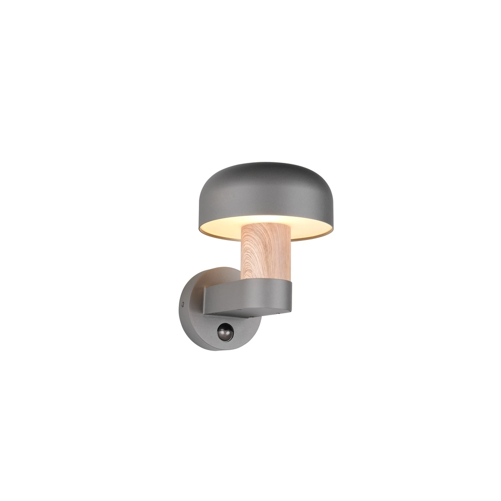 Applique murale Fraser Gris avec bois et capteur