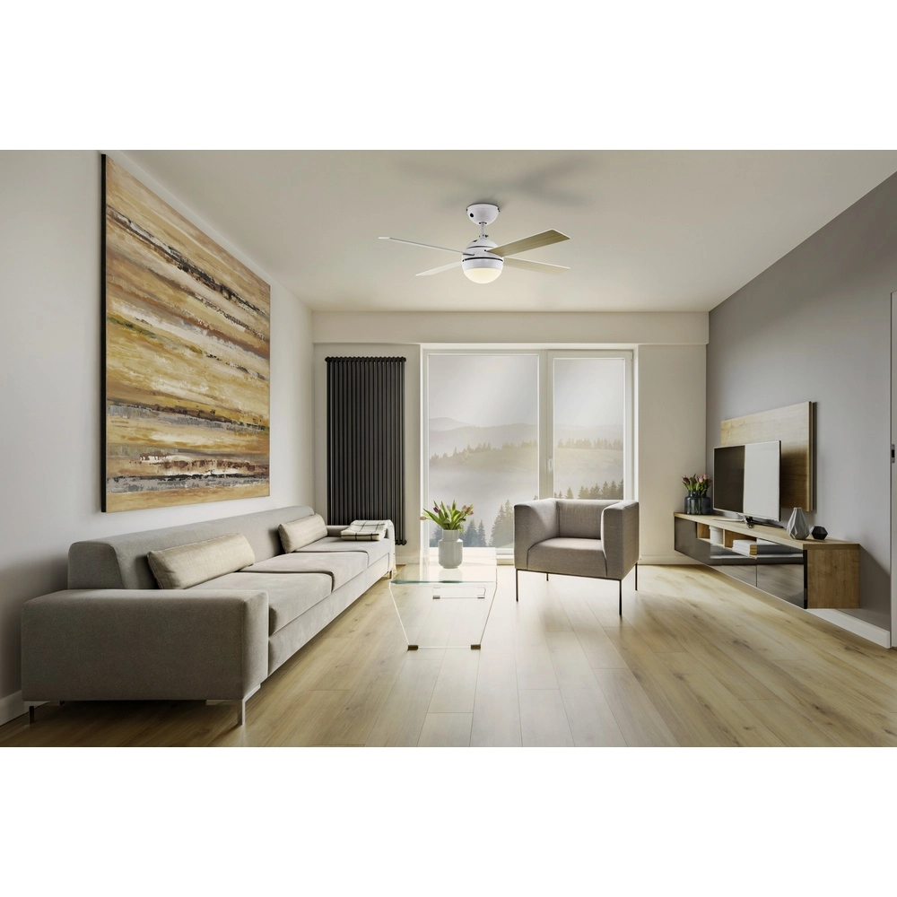 Fan Fan Blanc et bois avec lampe Eglo 9008420560365