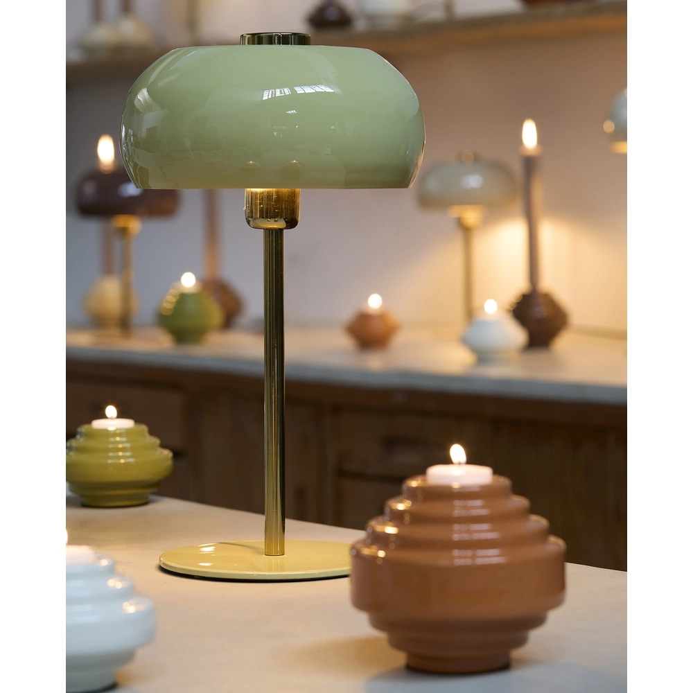 Lampe de table Surin Ø 23cm - vert clair brillant avec or Light & Living 8717807743468