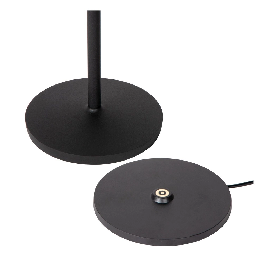 Lampe de table rechargeable Justine Noir avec station de recharge Lucide 5411212272171