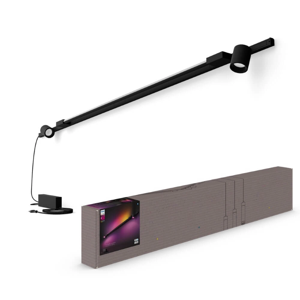 Hue Perifo - White and color lot de 2 spots muraux et dégradé noir Philips 8719514407886