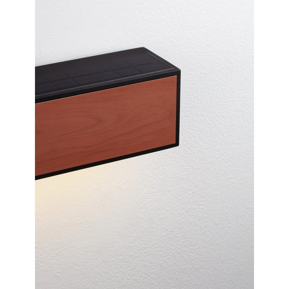 Applique solaire Brown noir avec bois Lyora 5212017449443