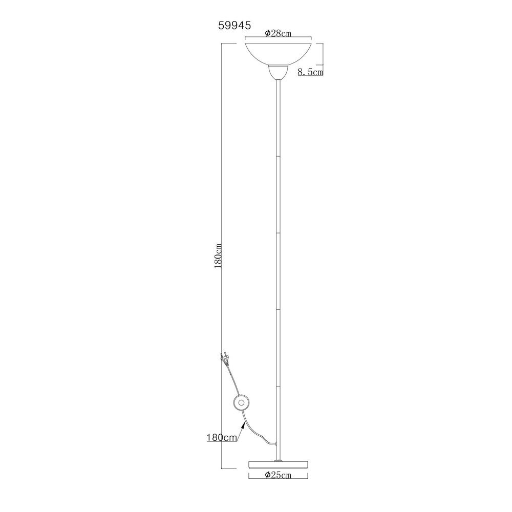 Lampe de pied Lima nickel Globo 9007371453344