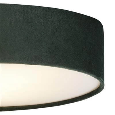 Plafonnier Drum Pleat Velours vert 50cm Searchlight 5053423187235