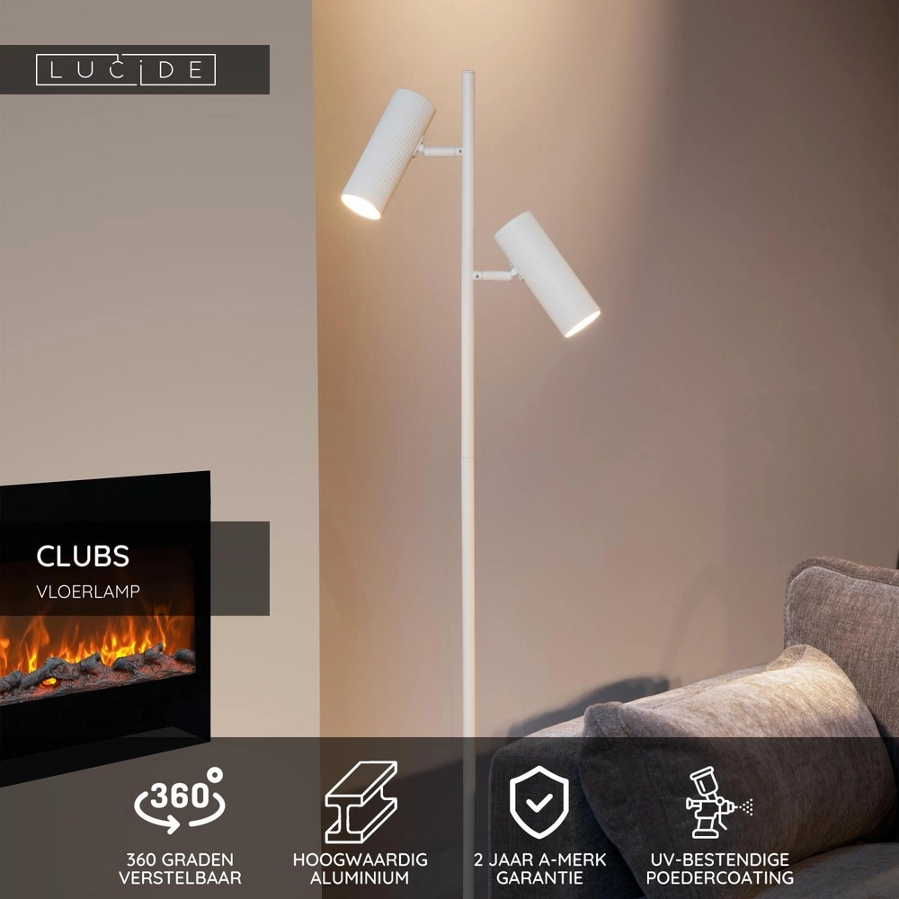 Lampe de pied Clubs Blanc Lucide 5411212093479