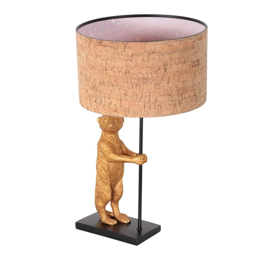 Lampe de table noire Animaux avec un chapeau en liège Ø30cm Steinhauer 8712746180565