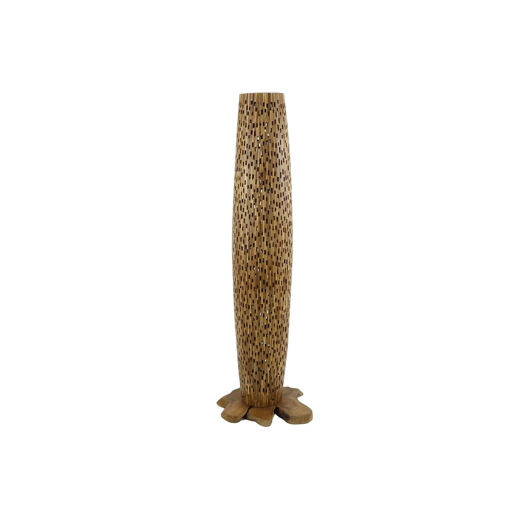 Lampe de sol en bois Bars Teck - 145 cm - Ø 40 cm Lyora 8716803512795