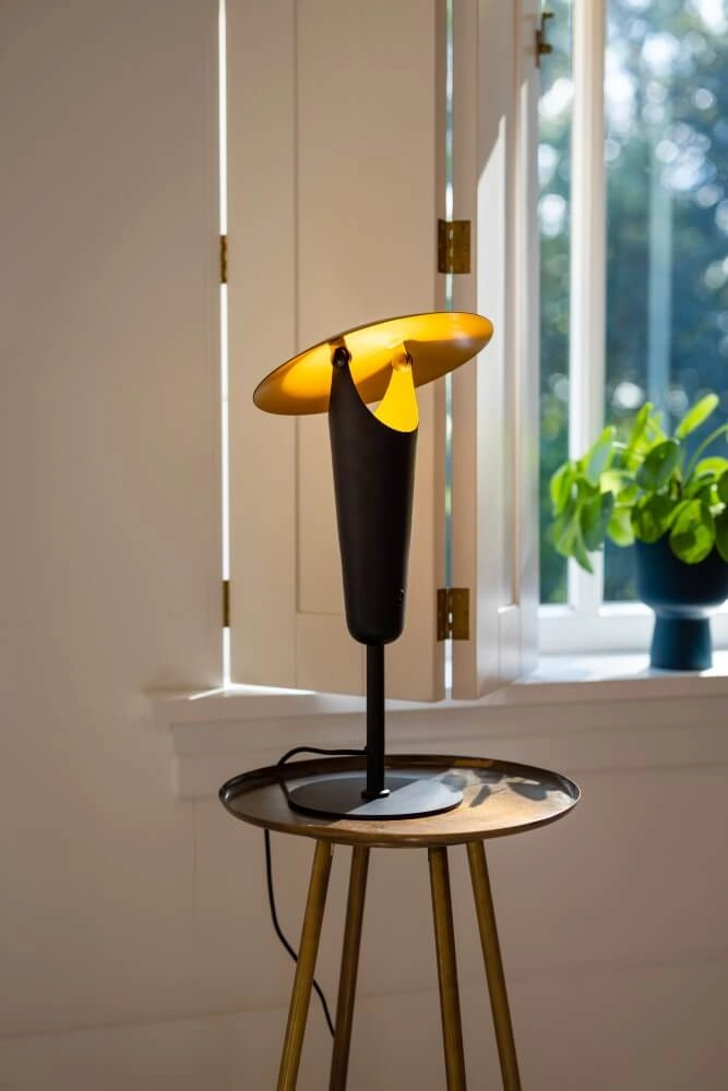Lampe de table moderne The Britt noir avec de l'or ETH 8720195304432