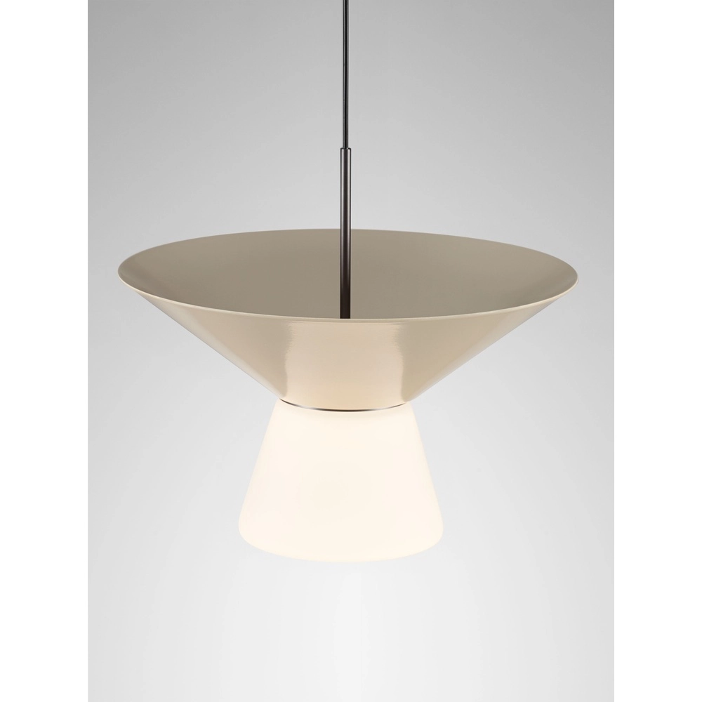 Lampe pendante de conception Baris blanc avec gris Ø 22cm