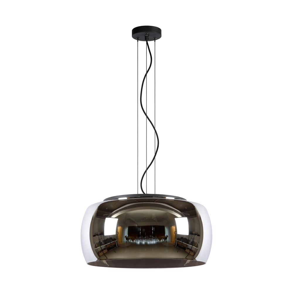 Lampe pendante de conception Olivia Ø 50 cm noir avec verre fumé